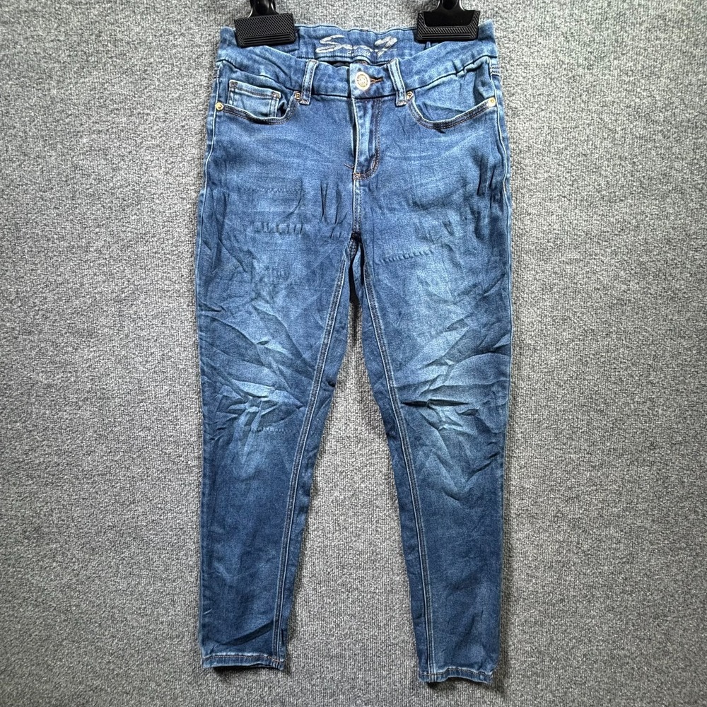 Seven7 Skinny Jeans Womens 10 Blue Denim Faded Stretch Mid Rise 5-Pocket